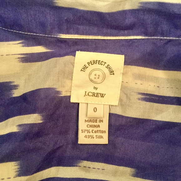 J.Crew Silk Blend Ikat Perfect Shirt - Picture 4 of 6